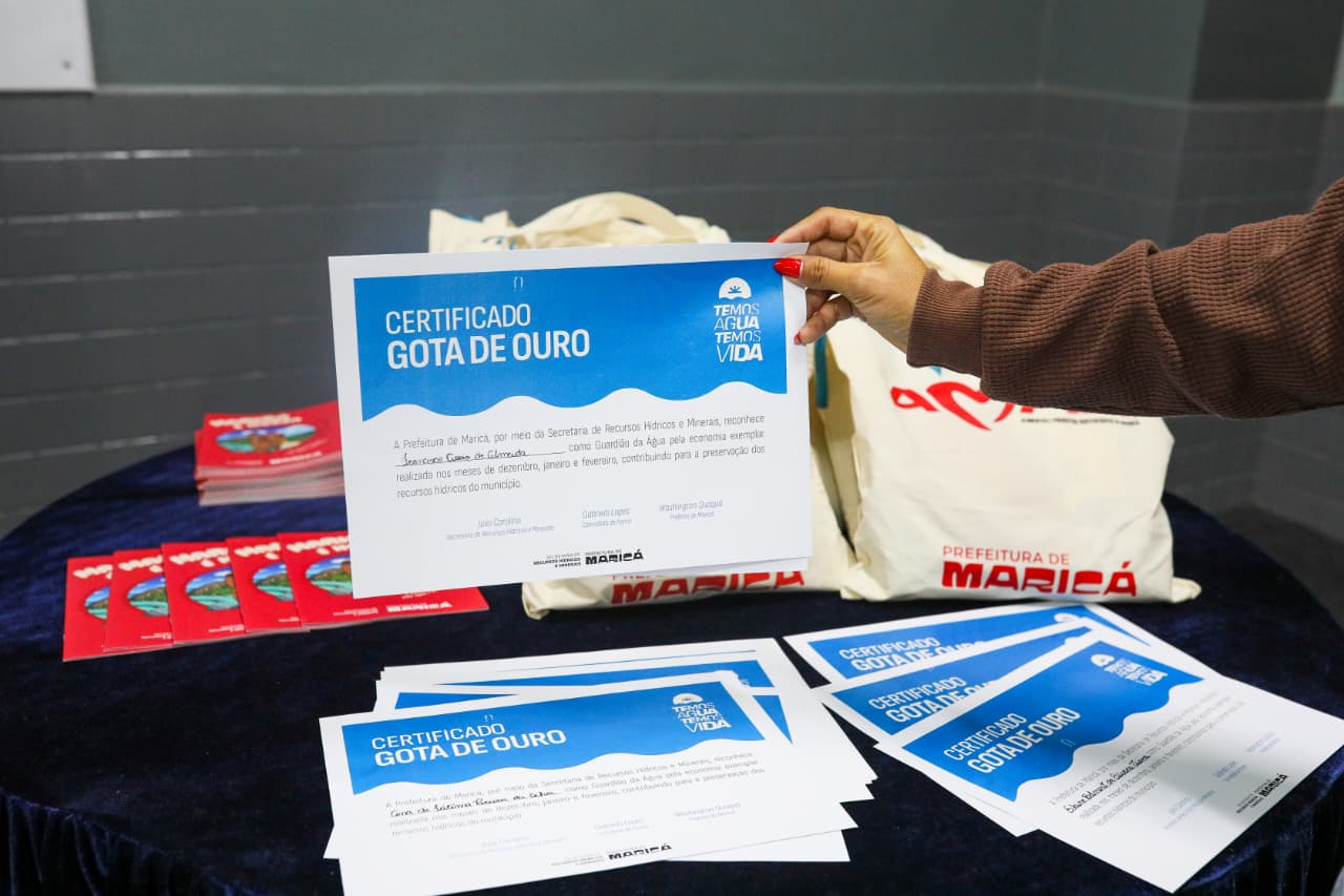 Prefeitura de Maricá premia moradores por ações de economia e reuso de água